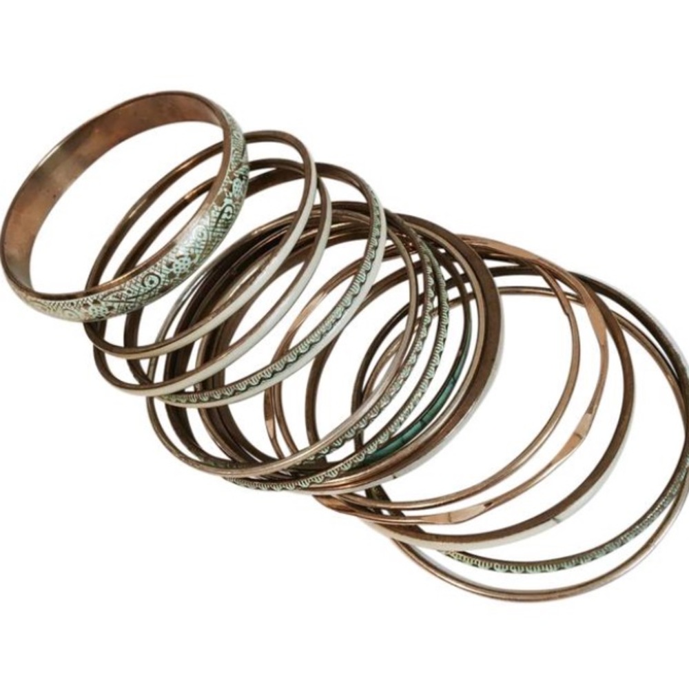 Nordstrom Gold and Patina Bangle Set